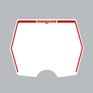 1982-1983 Mongoose - plate decal only - White with Red print