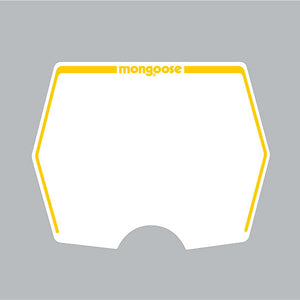 1982-1983 Mongoose - plate decal only - White with Yellow print