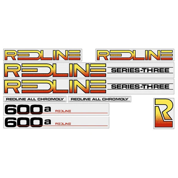 1984 Redline 600a Series-Three (BLACK) decal set - ALTERNATE version