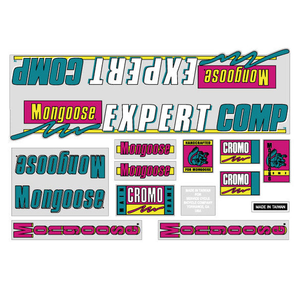 1989 Mongoose - Expert COMP for chrome frame Decal set