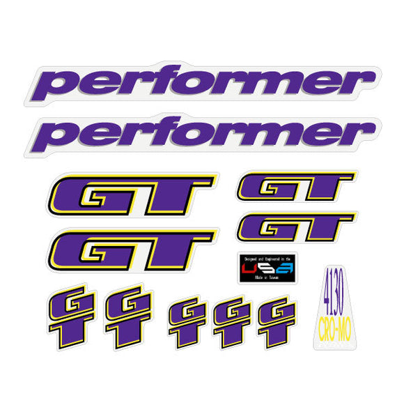 1990 GT BMX - Performer for Chrome frame - on Clear decal set