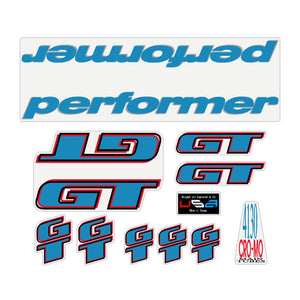 1990 GT BMX - Performer for white frame - on Clear decal set