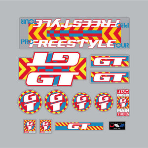 1990  GT BMX - Pro Freestyle TOUR - for colroed frames decal set