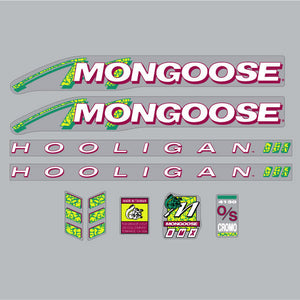 1991 Mongoose - Hooligan FOR BLACK FRAME Decal set