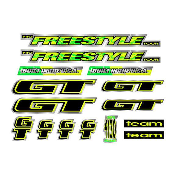 1994 GT - Pro Freestyle TOUR TEAM - on chrome decal set