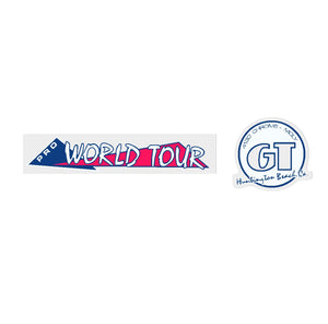 1986 GT BMX Pro World Tour handle bar set - clear - fluoro pink/blue