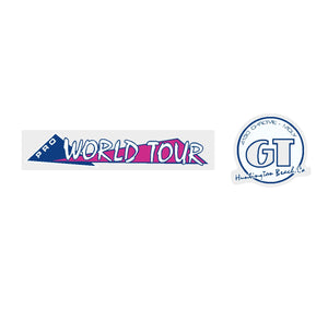 1986 GT BMX Pro World Tour handle bar set - clear - magenta/blue