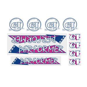 1986 GT BMX PRO Performer - Magenta and blue on clear - decal set