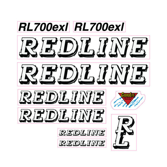 1990 Redline - 700-EXL - black and white Decal set