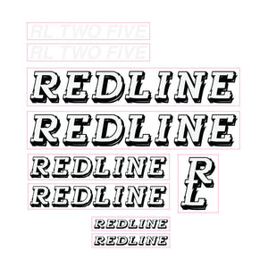 1990 Redline - RL TWO FIVE - Black and White Decal set