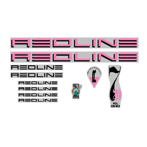 1991 Redline - 720 - Pink and Black Decal set on chrome