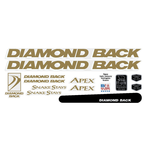 1994 Diamond Back -  APEX MTB decal set - for green frame