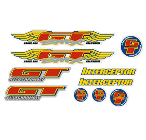 1994 GT BMX - Interceptor - for black frame - decal set