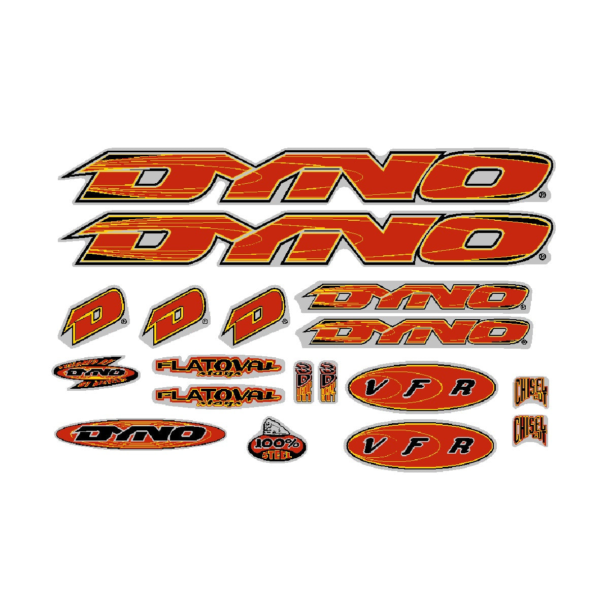 1999 DYNO - VFR red and yellow decal set | BMX Products USA