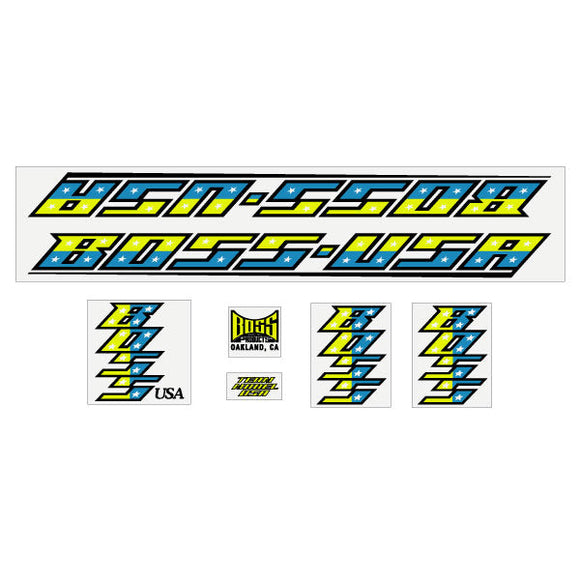 BOSS - USA mini Yellow blue decal set