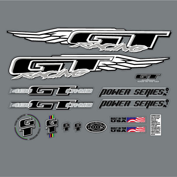 1998 GT BMX - Power Series 1.0 - decal set for blue frame