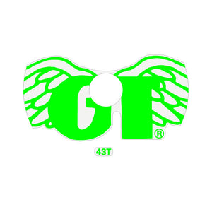 GT - Wings Sprocket decal - for 43T in FLURO green on clear