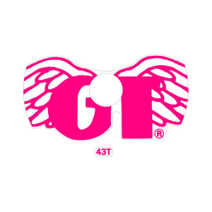 GT - Wings Sprocket decal - for 43T in FLURO PINK on clear