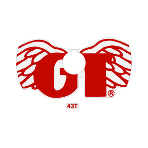 GT - Wings Sprocket decal - for 43T in RED on clear