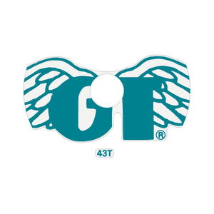 GT - Wings Sprocket decal - for 43T in TEAL on clear