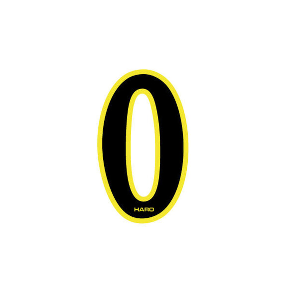 Haro - Early plate number #0 decal - Black Yellow