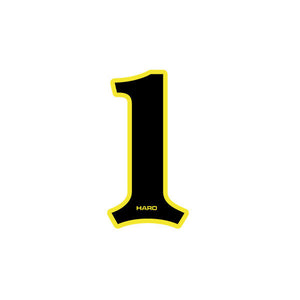 Haro - Early plate number #1 decal - Black Yellow