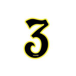 Haro - Early plate number #3 decal - Black Yellow