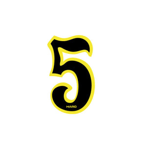 Haro - Early plate number #5 decal - Black Yellow