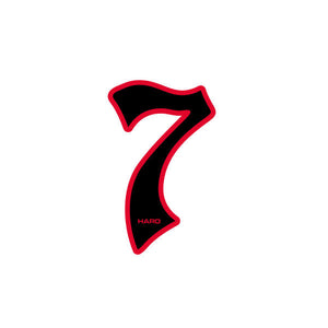 Haro - Early plate number #7 decal - Black Red