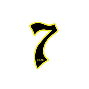 Haro - Early plate number #7 decal - Black Yellow