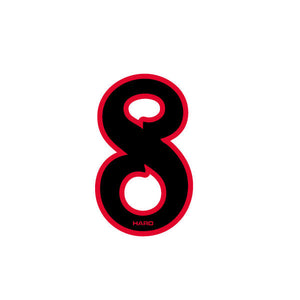 Haro - Early plate number #8 decal - Black Red