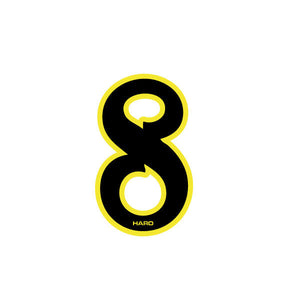 Haro - Early plate number #8 decal - Black Yellow