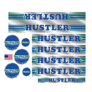 Hustler - Pro - short striped on chrome decal set