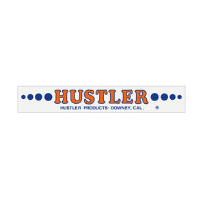 Hustler - Plate decal - Blue and Orange on clear decal