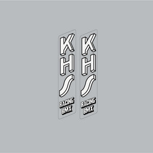 KHS - 3D White Black fork decals