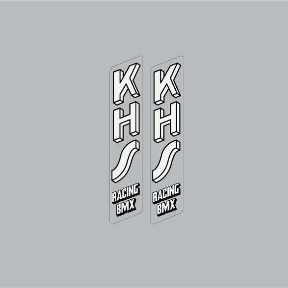 KHS - 3D White Black fork decals