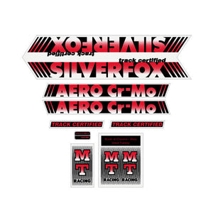 MT Racing - SILVERFOX AERO Cromo Black & Red fade on clear decal set