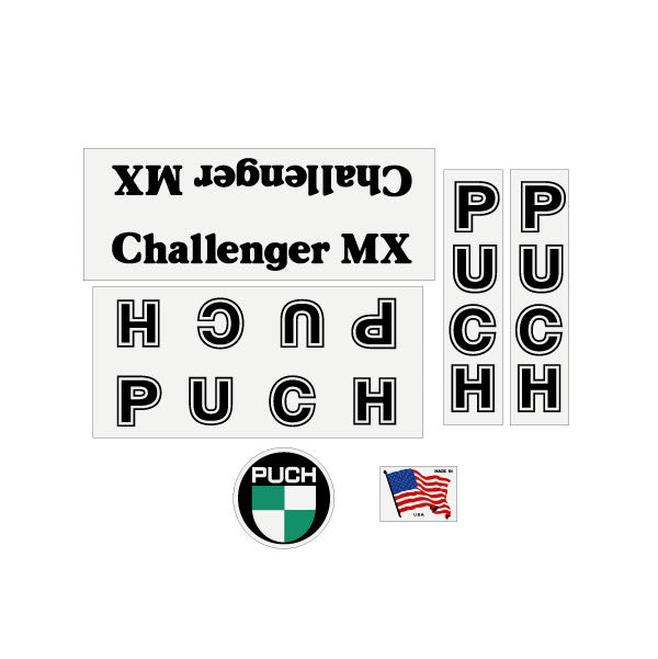 1978 Puch - Challenger MX - Black on clear decal set | BMX Products USA