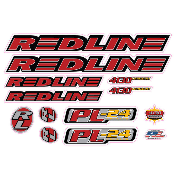 1996 Redline  PL24 for chrome frame Decal set