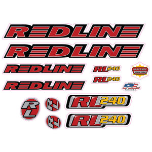 1996 Redline  - RL240 for chrome frame - Decal set