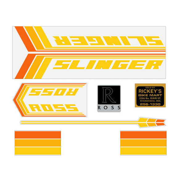 Ross - Slinger - Yellow Orange decal set