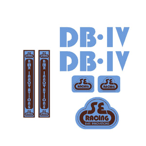 SE Racing - DB-IV decal set - blue w/brown - DIECUT