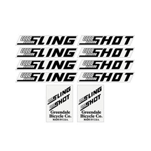 Slingshot - BLACK on clear decal set - Old school bmx