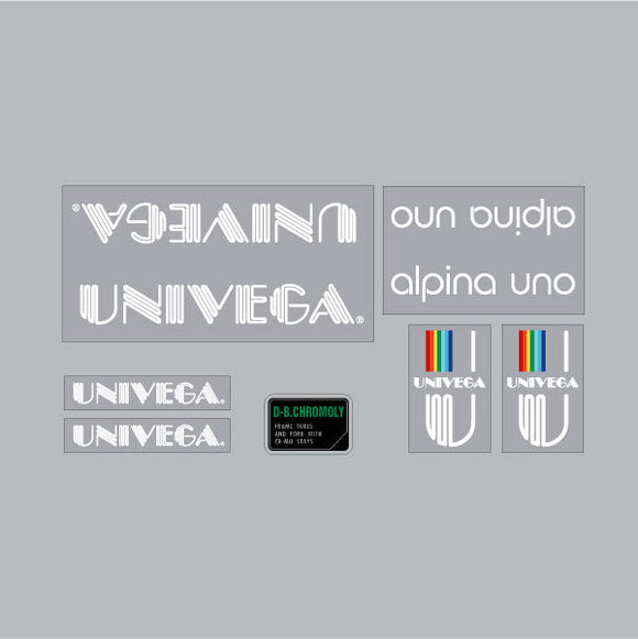 Univega - Alpina Uno clear decal set