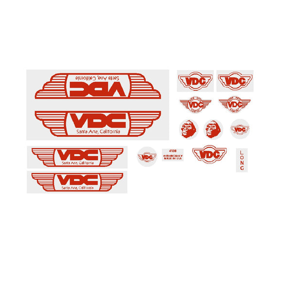 VDC - red-  frame set decals - on clear