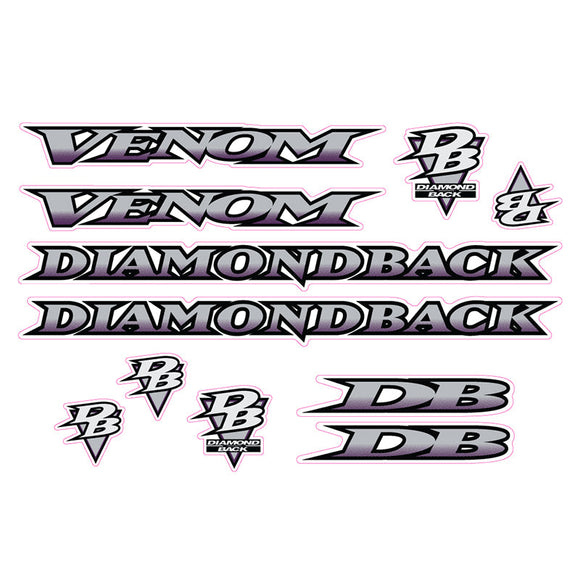 1995 Diamond Back - Venom for purple frame decal set