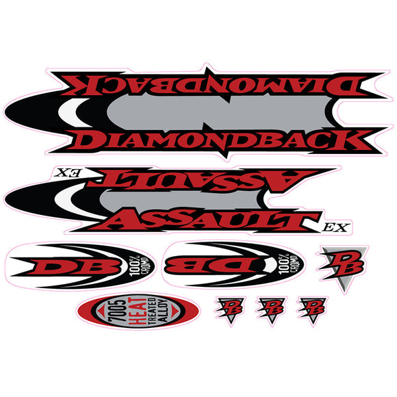 1998 Diamond Back -  Assault EX for white frame decal set