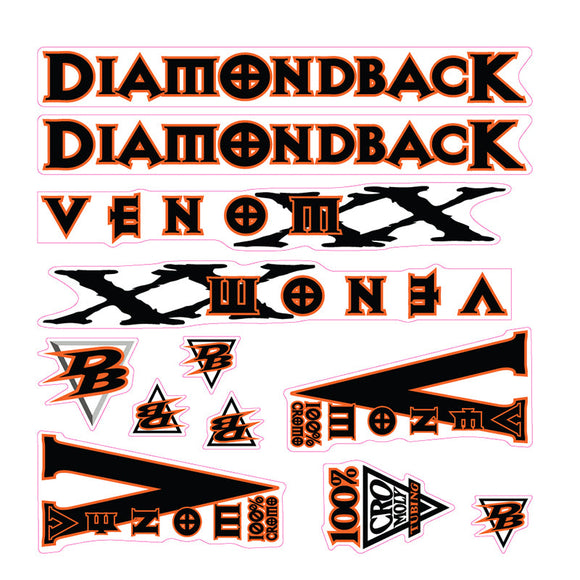 1998 Diamond Back -  Venom XX for chrome frame decal set