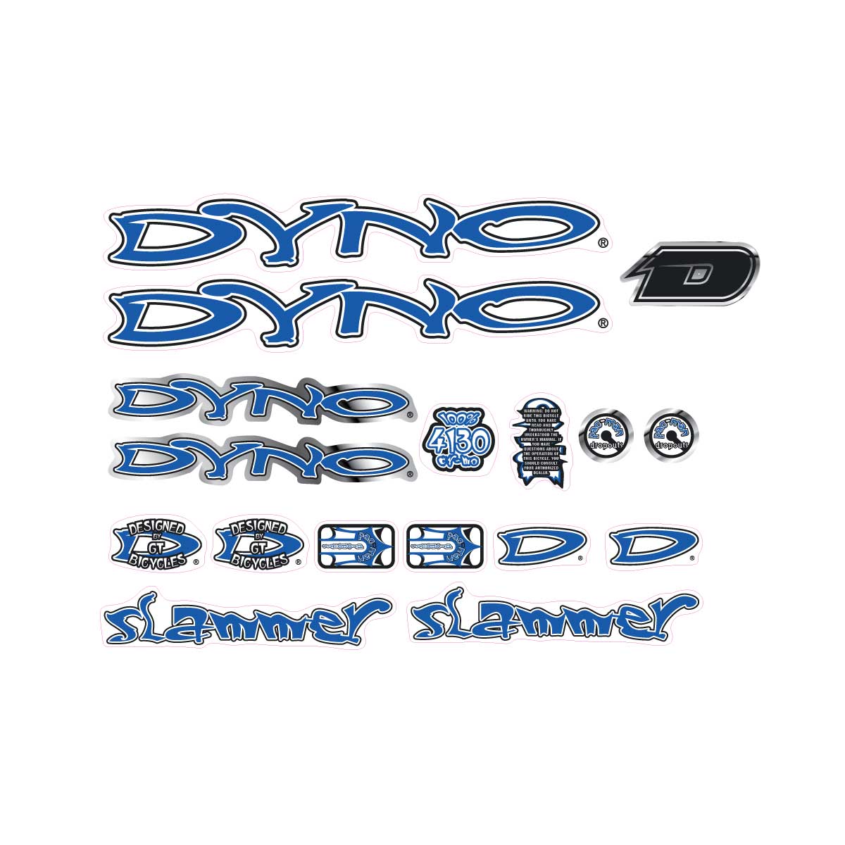 2000 DYNO - Slammer decal set - for yellow frame | BMX Products USA