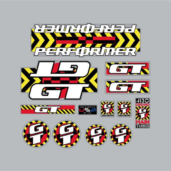 GT - 1990 Performer - on Clear decal set - Old school bmx - Bmx Products AU